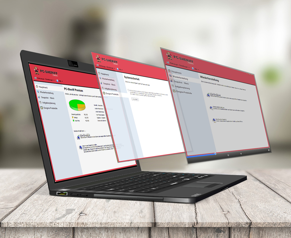 Laptop mit PC-Sheriff-Oberfläche